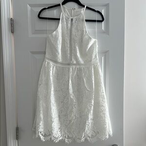 White Lace Halter Women’s Dress